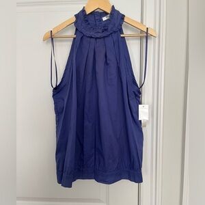 Uniform JPR halter top size L blue 100% cotton NWT